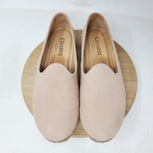Charix Shoes Womens 38 Safari Nubuck Leather Slip On Loafer Comfort Classic